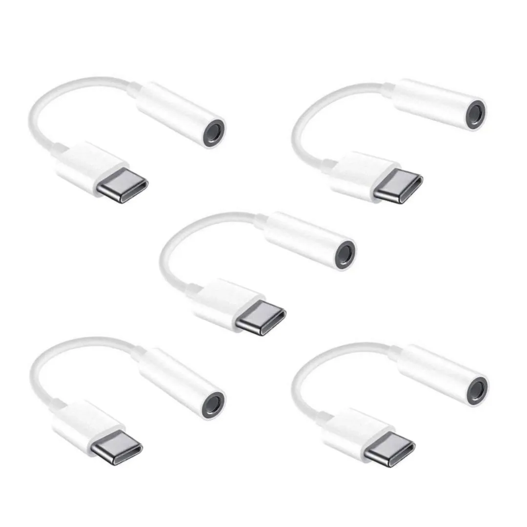 5 шт. белый тип c для Aux 3 мм преобразователь наушников адаптер Usb C