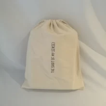 200pcs/lot Reusable Large Natural Cotton Calico Drawstring Bag Women Travel Package Bag Christmas Gift Pouch Can Print Your Logo