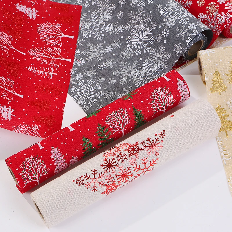 28x270CM Christmas Table Snowflake Mat Tablecloth Christmas Flag Home Party Decorative Santa Claus Tapestry Table Runners