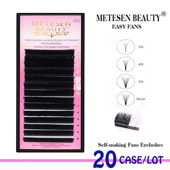 

METESEN NEW C D CC DD L curl 14rows easy fanning eyelash extensions diy 2d 3d 4d 5d volume lashes 8-16mm natural false eyelashes