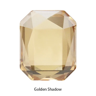 20pcs Rectangle Shape Glue On Nails Rhinestones Flatback Glass Strass Crystals Stones Nail Art Decoration Accessories Golden Shadow