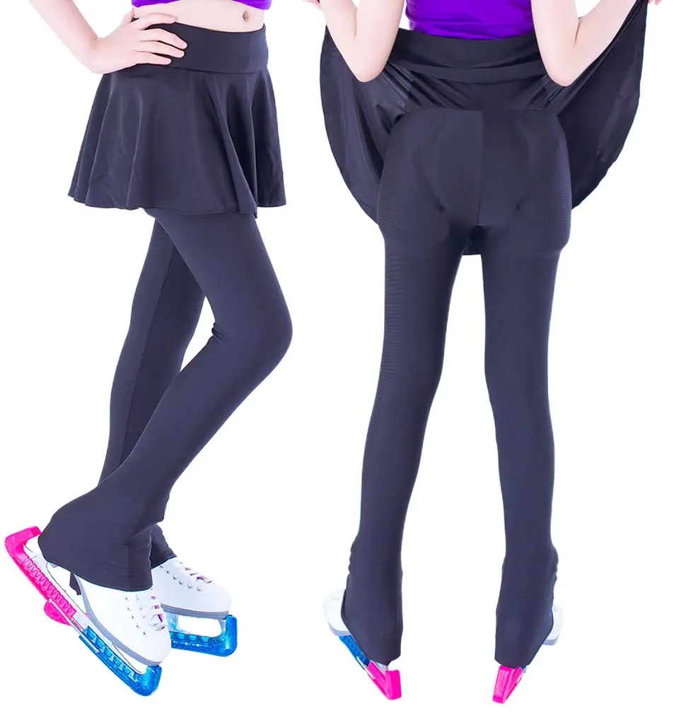 Figure skating hip protection pants skirt elastic skating training anti falling sponge mat washable Plush warm girl