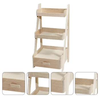 

1pc Mini House Multifunctional Shelf Model Lifelike Mini House Accessory Storage Shelf Model for Scene Layout Collection