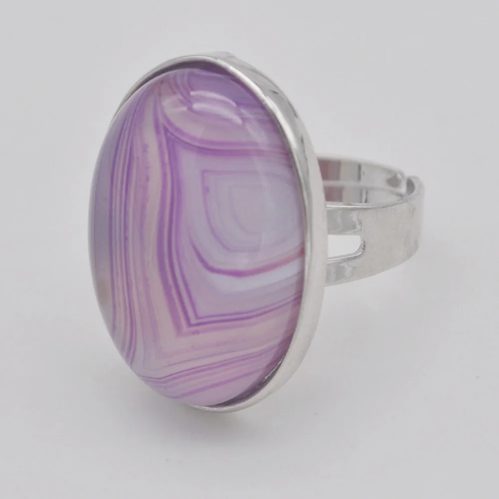 Purple Veins Agate Лабрадорит Амазонит Лапис тигровый глаз унакит эпидот песчаник Картина Камень Овальный драгоценный камень палец кольцо размер 8-9 ювелирные изделия для подарка 1 шт - Цвет основного камня: Purple Veins Agate
