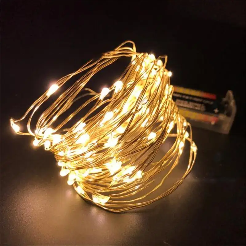 10 м 100LED открытый водонепроницаемый Рождественские огни медная проволока для спальни Свадебные украшения
