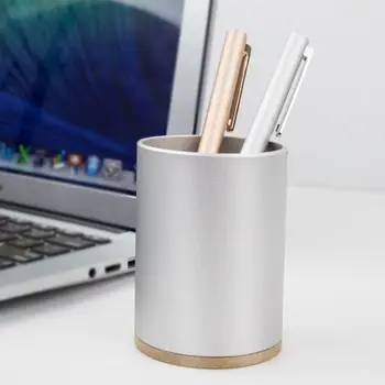 

Aluminum Alloy Desk Pen Pencil Storage Organizer Cup Holder Pot Container School