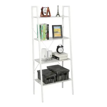 

4 Layers Trapezoid Storage Rack Simple Book Shelf for Home Living Room Display Stand
