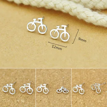 

Buyee 925 Sterling Silver Small Stud Earring Women Smooth Small Bicycle Simple Earring for Women Fashion Unique Joker Jewelry