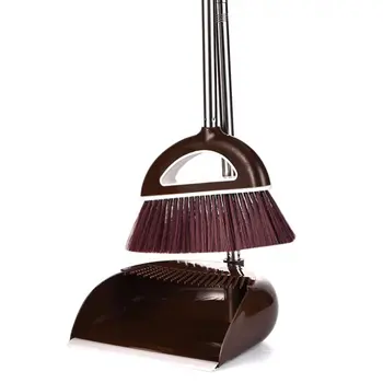 

Home Two In One Shovel Broom Dustpan Long Handle Grey Suit Cleaner Household Dust Removal Bedroom Broom