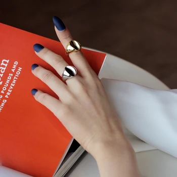 

Silvology 925 Sterling Silver Original Concave Rings Glossy Thick Top Quality Minimalist Rings for Women 2020 Supermodel Jewelry