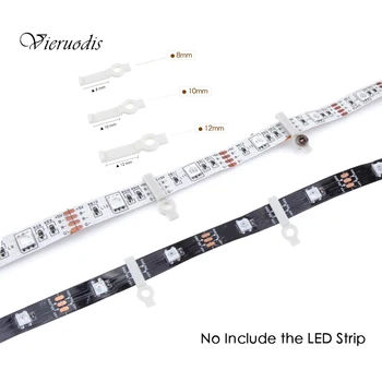 

10pcs/lot Mounting Connector Fixing Bracket Clip for 8mm 10mm LED RGB Strip Light Clamp Brackets W/Screws for Led Strip