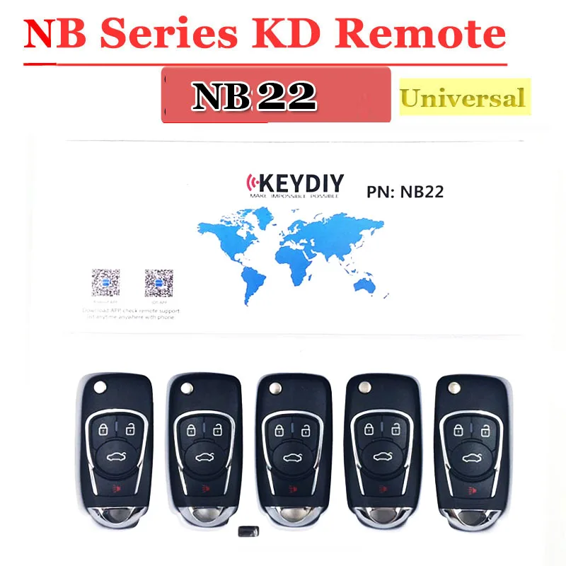 Free Shipping (5pcs/lot)NB22 Universal Multi-functional KD900 Remote 4 Button NB Series Key For KD900 URG200 Remote Master