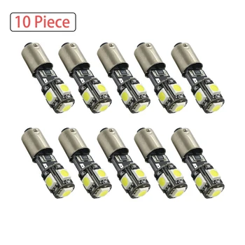 

10Pcs 12V 5050 5SMD BA9S T4W H6W LED Canbus Error Car Interior Lamp Side Marker Backup Tail Reading Dome Light Door White Bulb