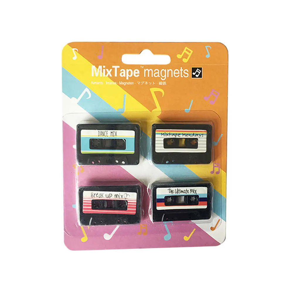 4-Piece Set Nostalgic Box Refrigerator Magnet Sticker Message Board