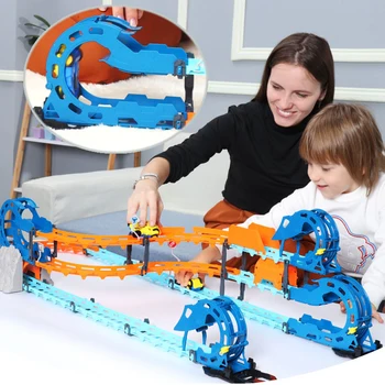 

84Pcs/Set Railway Electric Track Car Toys Magical Racing Track Play Set Kids Educational DIY Flexible Race Track Toy For Boy New