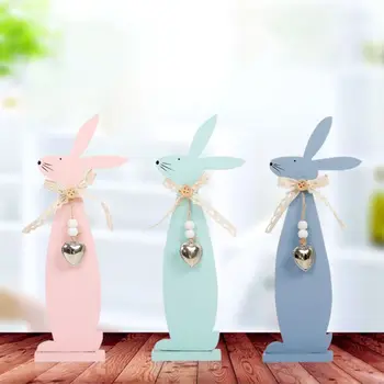 

Easter Wooden Bunny Decoration Bunny Wooden Crafts Cute Home Decoration DIY Window Display 1PCS