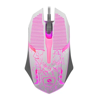 Белый Проводная игровая мышь, 3 кнопки, светодиодный, оптическая, USB, компьютерная мышь, геймерские мыши, красочный светильник, игровая мышь, эргономичная мышь для ПК, ноутбука - Цвет: Белый