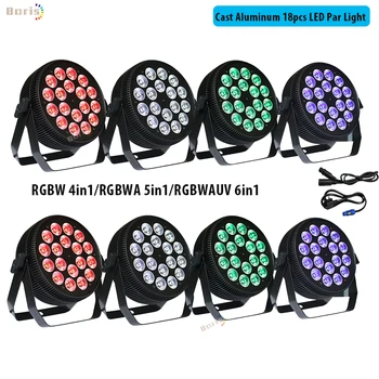 

no tax 8pcs 18x10w LED Par Light RGBW 4in1 Stage Par Light RGBWA 5in1 18x12w Par Wash Effect RGBWAUV 6in1 LED Stage Par Can DJ