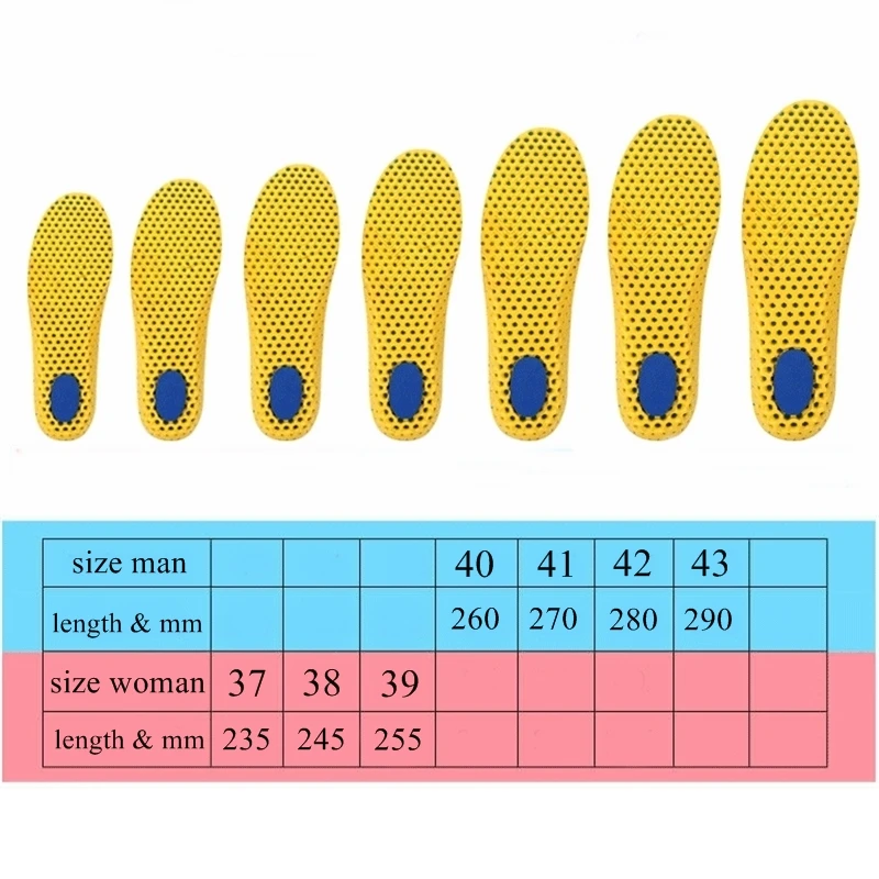 Memory Foam Running insoles for feet Arch Support Shoes Insoles Deodorant Breathable Cushion For Feet Man Women Orthotic Insoles