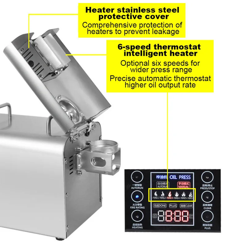 Бытовая Максимальная мощность 1500 Вт масло нажмите шестискоростной сенсорный экран может работать непрерывно в течение 24 Hous