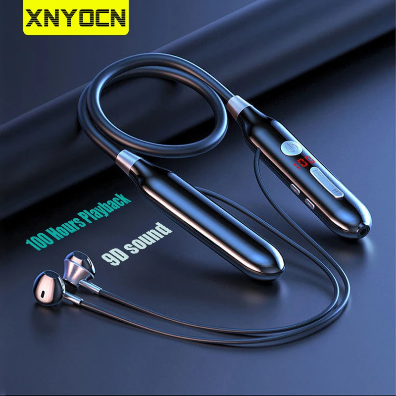 Беспроводная гарнитура Xnyocn 100 часов Bluetooth-наушники-вкладыши с магнитным шейным