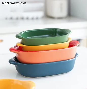 

MDZF 475/1050ml Candy-Colored Baking Pan Rectangular Au Gratin Dishes Roasting Lasagna Pan Bakeware Tray Kitchen Baking Tool