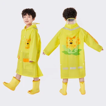 

Cartoon Cute Kids Raincoat Outdoor Yellow Travel Raincoat Lightweight Waterproof Impermeabile Pioggia Student Rain Gear MM60YY