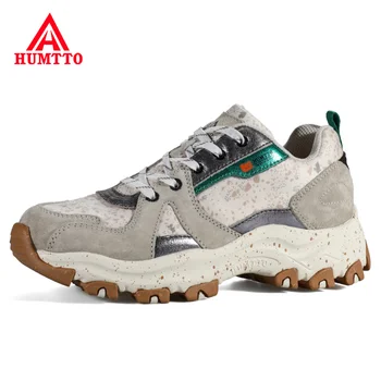 

HUMTTO Hiking Shoes Women Breathable Genuine Leather Women's Outdoor Climbing Athletic Shoes Brand Trekking Tourism Sneakers