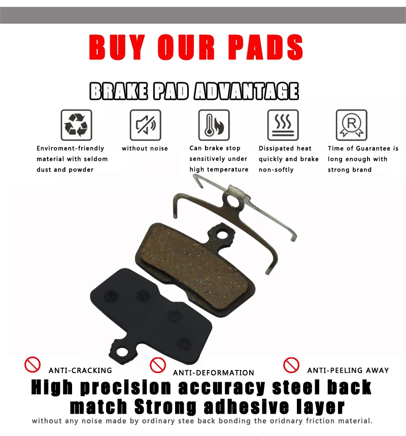 Bicycle Disc Brake Pads 4 Pair for SRAM AVID Code R 2011-2014 Guide Caliper Semi-Metallic bicycle disc brake pads,brake pads,bike brake pads