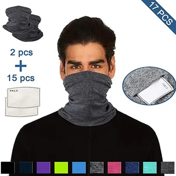 

2PCS Face Mouth Mask Multifunctional Head Scarf Mask pm2.5 Face Mask&5 Layers Mask Filter Activated Carbon Breathing Filters 4