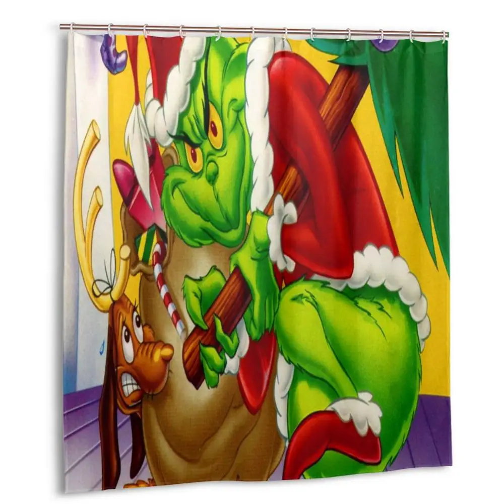 How the Grinch Stole Christmas Shower Curtain with Hooks bathroom