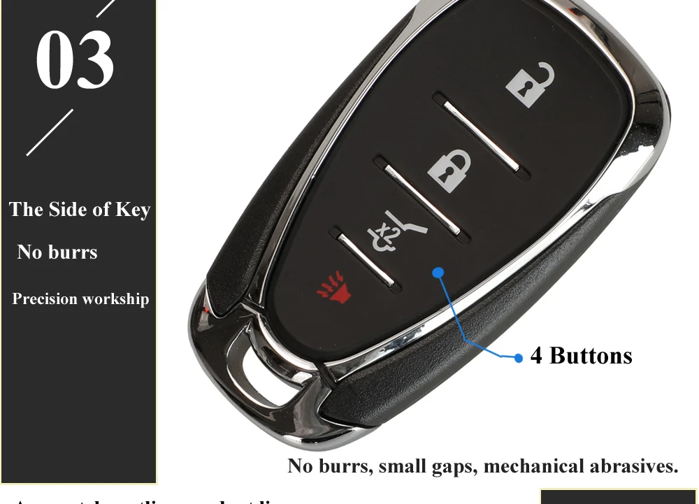 Keyforkess 4/3 1 pulsante smart chiave a distanza Fob per Chevrolet Camaro Equinozio Cruze Malibu Spark 433MHz ID46 HYQ4EA - H858a56de591f426f9615cb81c8c26ba3s