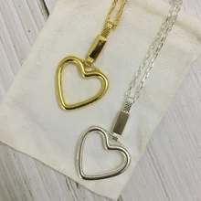 

Free Shipping Simple Couple Jelwelry Hollow Heart Necklace For Lovers