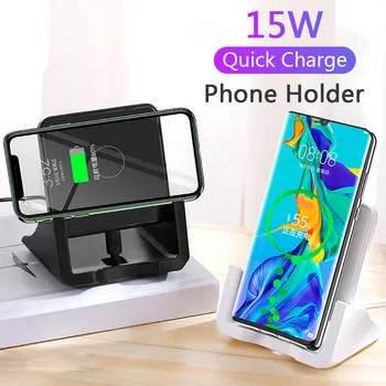 

15W QI Fast Wireless Charger magnetic Phone Holder Car Mount Stand magnet Mobile phone accessories for iPhone 11 Pro Xiaomi mi 9