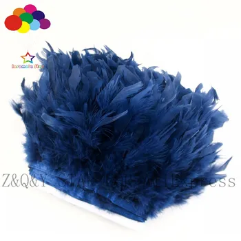 

Natural turkey feather 10-15CM dyed navy blue edging DIY stage performance costume craft jewelry feather