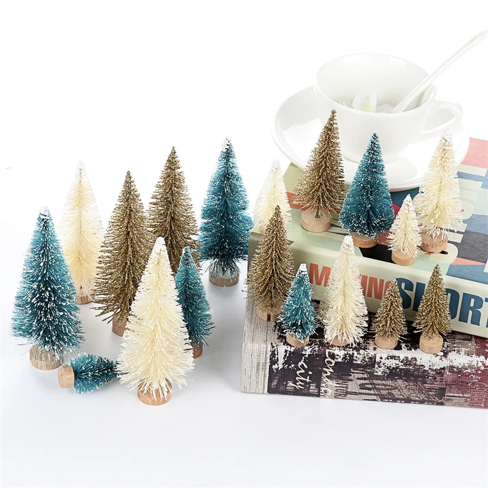 33 Pcs Artificial Frosted Sisal Christmas Tree Decorations Wood