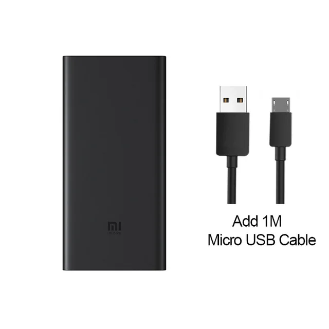 Add Micro USB Cable Xiaomi Беспроводной внешний аккумулятор 10000 мАч Qi быстрое зарядное устройство PLM11ZM 10000 мАч Внешний аккумулятор для iPhone X Xs MAX samsung - Цвет: Add Micro USB Cable