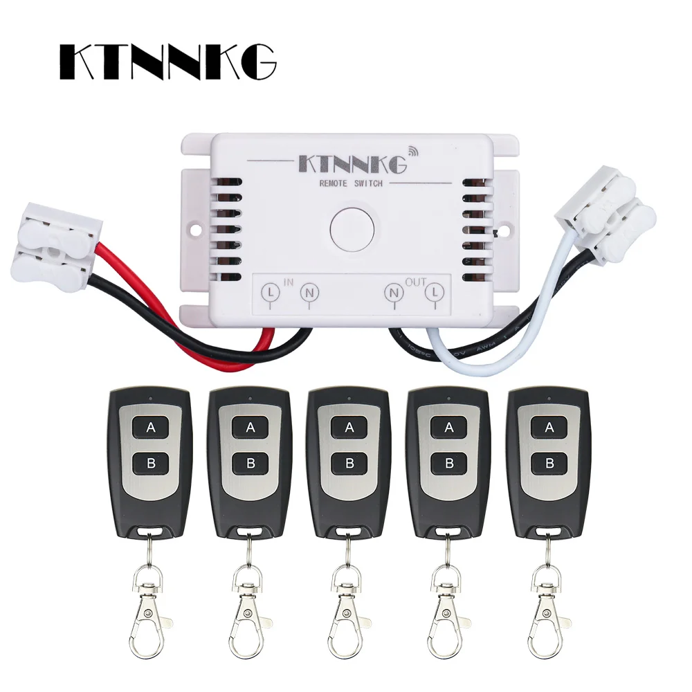 KTNNKG AC220V wireless light control switch, with remote control, smart home, chandelier, living room light, spotlight, LED - Color: kit5