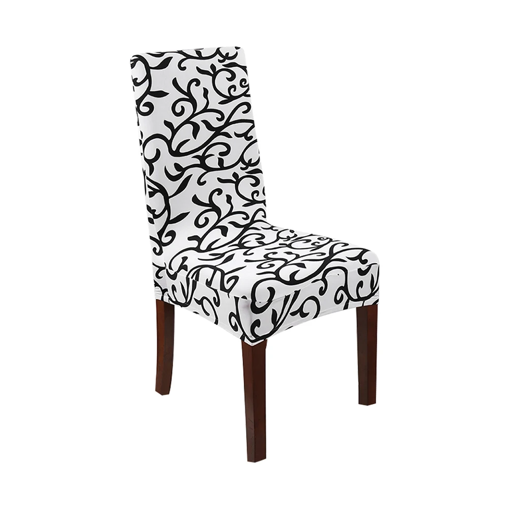 Спандекс обеденный стул Эластичный Печатный чехол современный Съемный Анти-грязный чехол для сидений на кухне чехлы на стулья для банкета - Цвет: 1pc