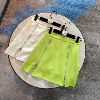 

Mini Skirt for Woman 2020 Summer New Temperament High Waist Zipper Solid Color Skirt Female Skirts Faldas Mujer Moda 2020