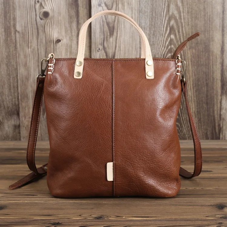 Brown SIMLINE сумка из натуральной кожи, Женская роскошная винтажная сумка на плечо, сумка-мессенджер через плечо, сумки-тоут для дам, Женская Высококачественная сумка - Цвет: Brown