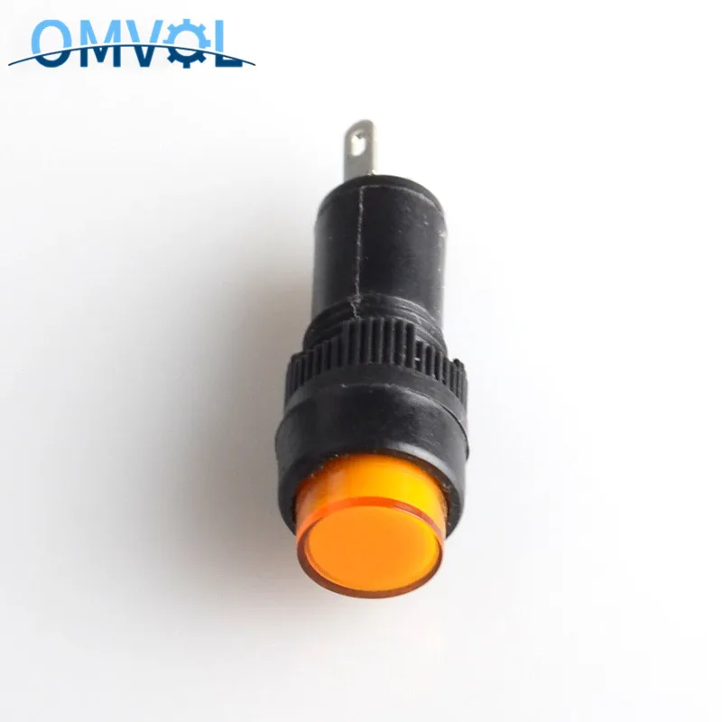 10mm Yellow 24V 5 шт. 10 мм Индикатор Пилот светильник DC12V DC24V AC220V Панель настенный светильник пилот, сигнальный огонь NXD-211 Мощность - Цвет: 10mm Yellow 24V