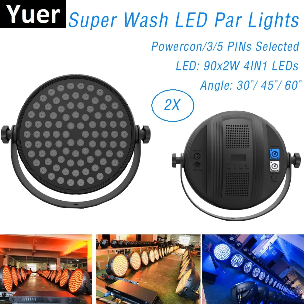 

LED Par Can 90X2W RGBW Color Lighting Strobe DMX Controller For Disco DJ Music Party Club Dance Floor Bar Darkening Stage Light