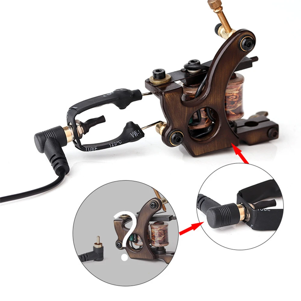 

Black Silicone Tattoo Hook Line RCA Interface Wire Conversion Head Cable Tattoo Clip Cord Tattoo Machine Power Supply Accessorie