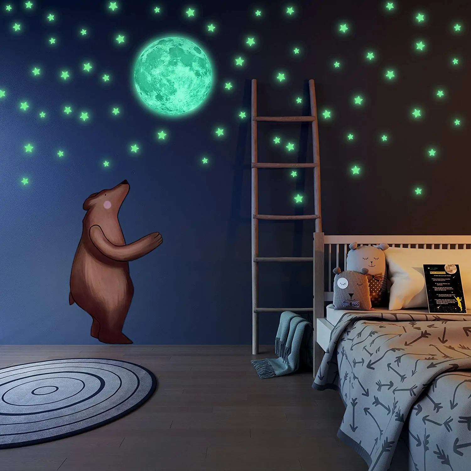 

100Pcs Luminous Stars Wall Stickers Glow In The Dark Stars For Kids Baby Room living room DIY Wall Art Home Decor Stickers