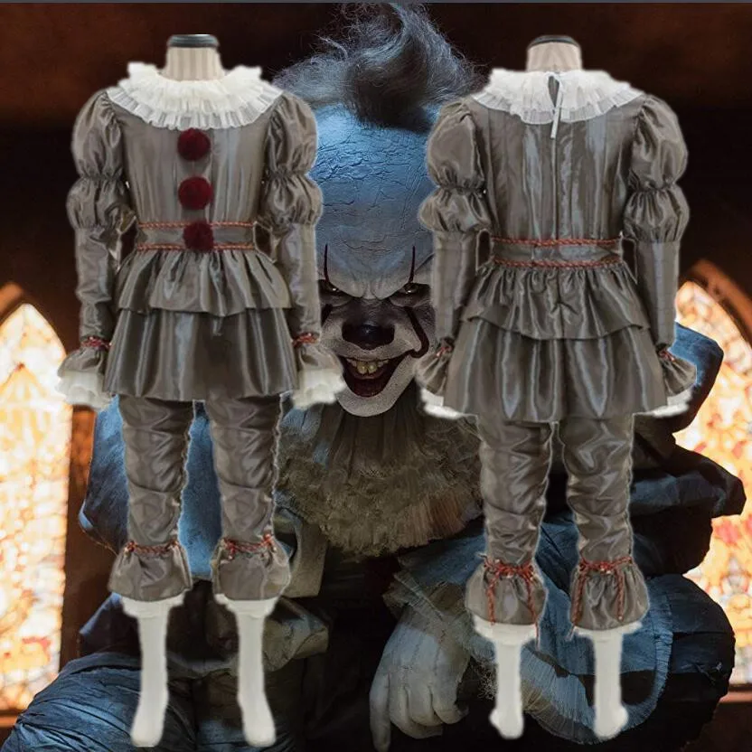 

Hot New 2019 Movie It Joker Men Women Cosplay Costumes Stephen King Pennywise Halloween Terror Clothing