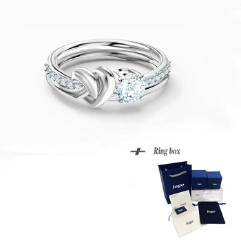 

2020 SWA Fashion Jewelry New LifelongHeart Ring Finger Ring Wound Into Heart Shape Pattern Female Eternal Love Charming Gift