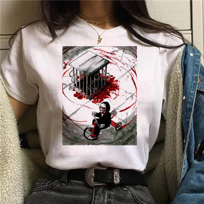2019 Horror Friends Pennywise Michael Myers Jason Voorhees Halloween Women T-Shirt Top Ouija T Shirt Camiseta Female Shirt