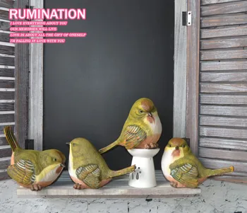

4PC/SET HOME DECORATION CREATIVE LIVING ROOM JEWELRY BIRD OUTDOOR RESIN GARDEN LANDSCAPE EXQUISITE BIONIC ANIMAL ORNAMENTS