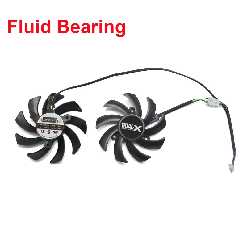 FD7010H12S 85 мм T129215SU 4-контактный кулер вентилятор Замена для XFX RX470D RX480 RX290 RX380 x RX390X Palit GTX 1060 1080 GTX 1070 Ti две карты - Цвет лезвия: FD7010H12S